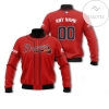 Personalized Atlanta Braves All Over Print 3D Bomber Jacket - Red