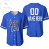 Personalized Beauty And The Beast All Over Print Baseball Jersey - Blue