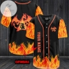 Personalized Charizard Fire Baseball Jersey - Black