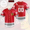 Personalized Chicago Blackhawks Baseball Jersey - Red