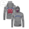 Personalized Chicago Cubs All Over Print 3D Gaiter Hoodie - Gray