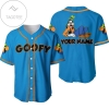 Personalized Chilling Goofy Dog Disney All Over Print Baseball Jersey - Blue