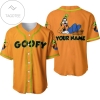 Personalized Chilling Goofy Dog Disney All Over Print Baseball Jersey - Orange