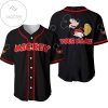 Personalized Chilling Mickey Mouse Disney All Over Print Baseball Jersey - Black
