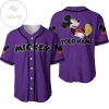 Personalized Chilling Mickey Mouse Disney All Over Print Baseball Jersey - Purple