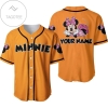 Personalized Chilling Minnie Mouse Disney All Over Print Baseball Jersey - Orange