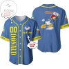 Personalized Donald Duck Disney Playing Baseball All Over Print Baseball Jersey - Black