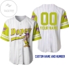 Personalized Dopey Dwarf Snow White All Over Print Pinstripe Baseball Jersey - White