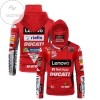Personalized Ducati Corse Motogp Racing Lenovo NetApp Michelin Dainese All Over Print 3D Gaiter Hoodie - Red