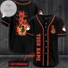 Personalized Fire Pokemon Baseball Jersey - Black