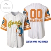 Personalized Goofy Dog All Over Print Pinstripe Baseball Jersey - White