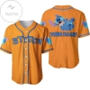 Personalized Happy Stitch Disney All Over Print Baseball Jersey - Orange