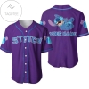 Personalized Happy Stitch Disney All Over Print Baseball Jersey - Purple
