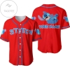 Personalized Happy Stitch Disney All Over Print Baseball Jersey - Red