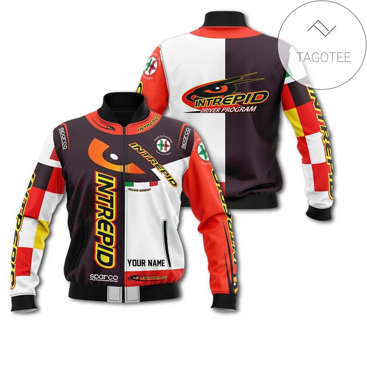 Personalized Intrepid Team Racing Sparco All Over Print 3D Bomber Jacket