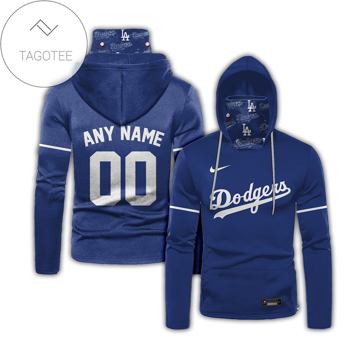 Personalized Los Angeles Dodgers All Over Print 3D Gaiter Hoodie - Blue
