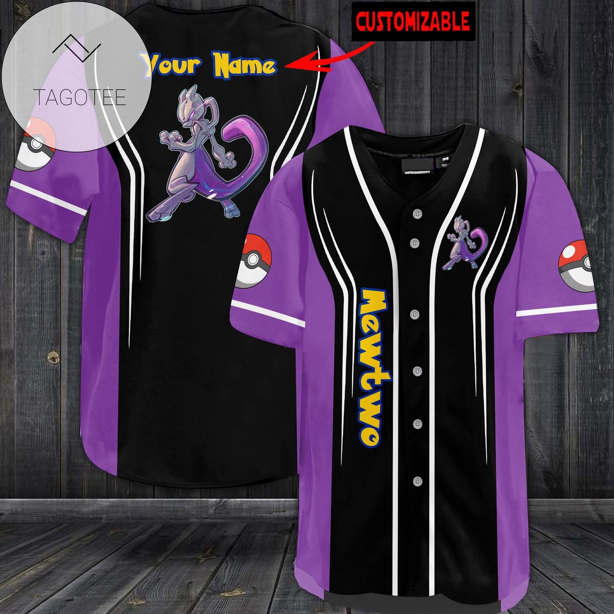 Personalized Mewtwo Baseball Jersey