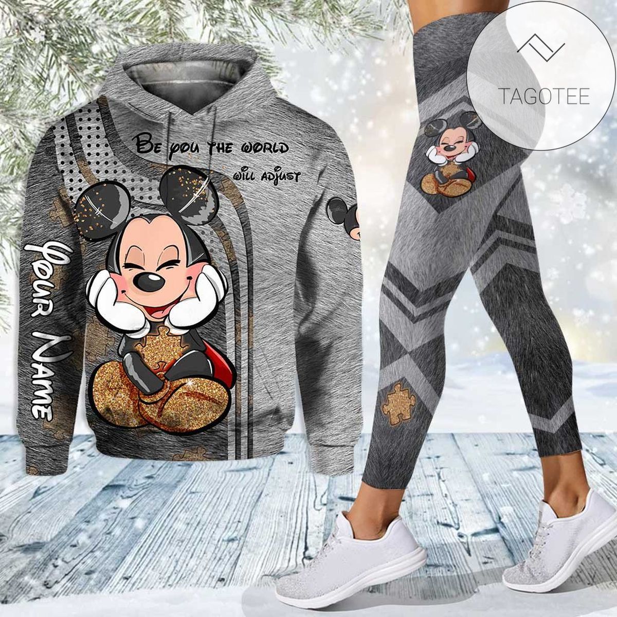 Personalized Mickey Mouse Autism Be You The World Will Adjust Hoodie And Leggings