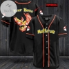 Personalized Moltres Baseball Jersey - Black
