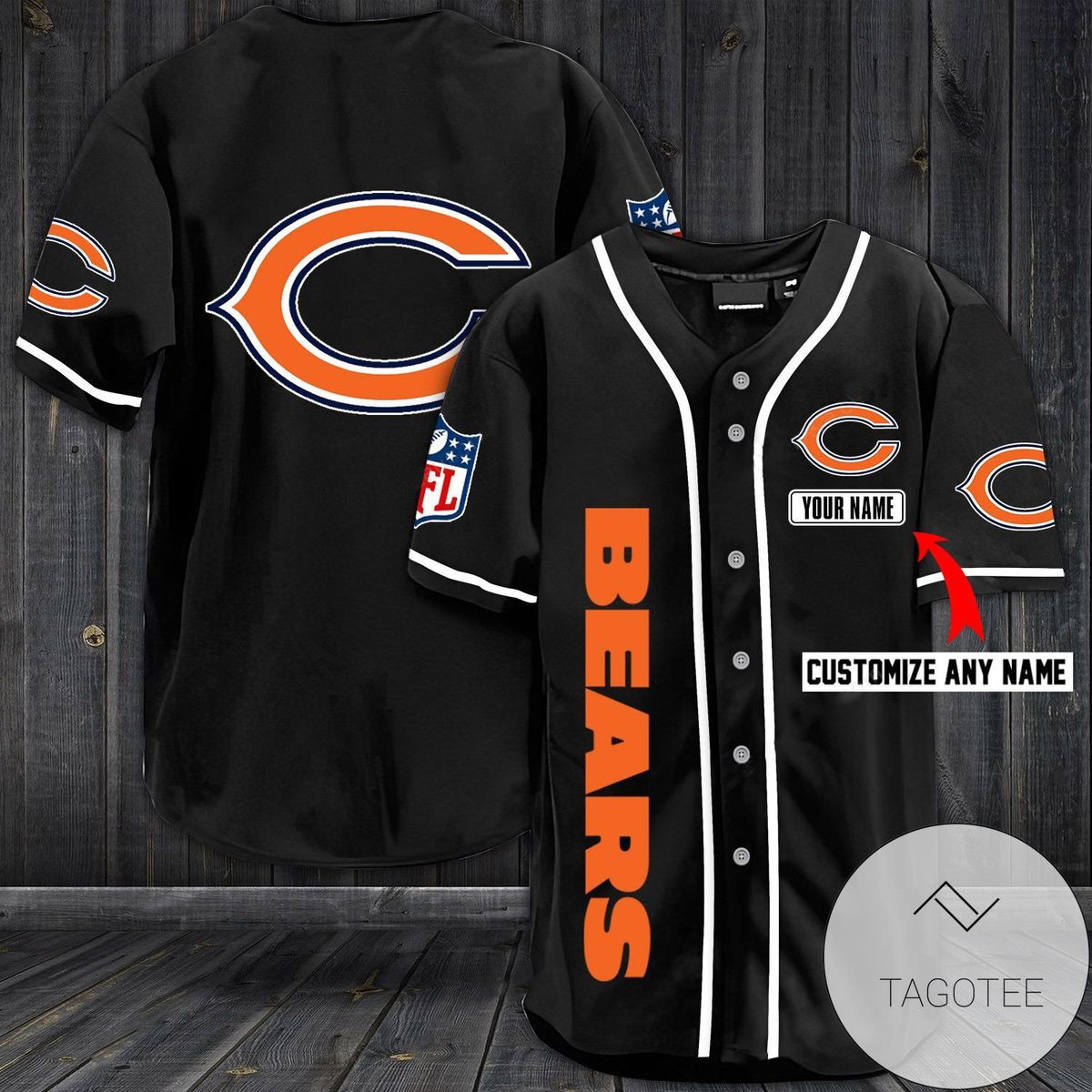 Personalized NFL Chicago Bears Baseball Customized Jersey