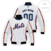 Personalized New York Mets All Over Print 3D Bomber Jacket - White