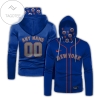 Personalized New York Mets All Over Print 3D Gaiter Hoodie - Blue
