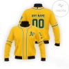Personalized Oakland Athletics All Over Print 3D Bomber Jacket - Yellow
