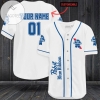 Personalized Pabst Blue Ribbon Baseball Jersey - White