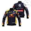 Personalized Peugeot Total Racing Red Bull All Over Print 3D Bomber Jacket - Navy