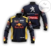 Personalized Peugeot Total Racing Red Bull Happy Converse All Over Print 3D Bomber Jacket - Navy