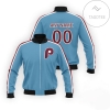 Personalized Philadelphia Phillies All Over Print 3D Bomber Jacket - Light Blue