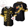Personalized Pluto Dog Playing Baseball All Over Print Baseball Jersey - Black