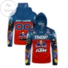 Personalized Red Bull Ktm Factory Motogp Racing Thor Pulse All Over Print 3D Gaiter Hoodie