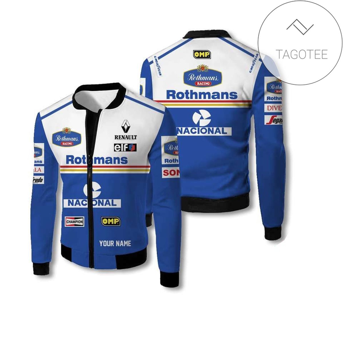 Personalized Rothmans Racing Nacional Omp All Over Print 3D Bomber Jacket - Blue