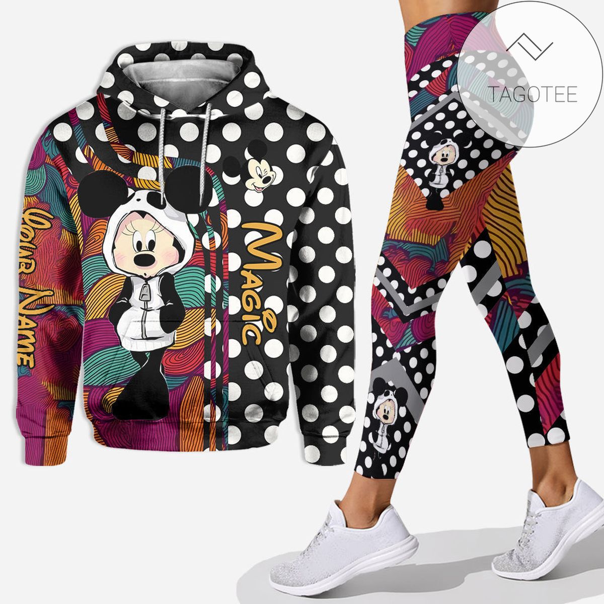 Personalized Shy Minnie Mouse Magic All Over Print 3D Hoodie And Leggings
