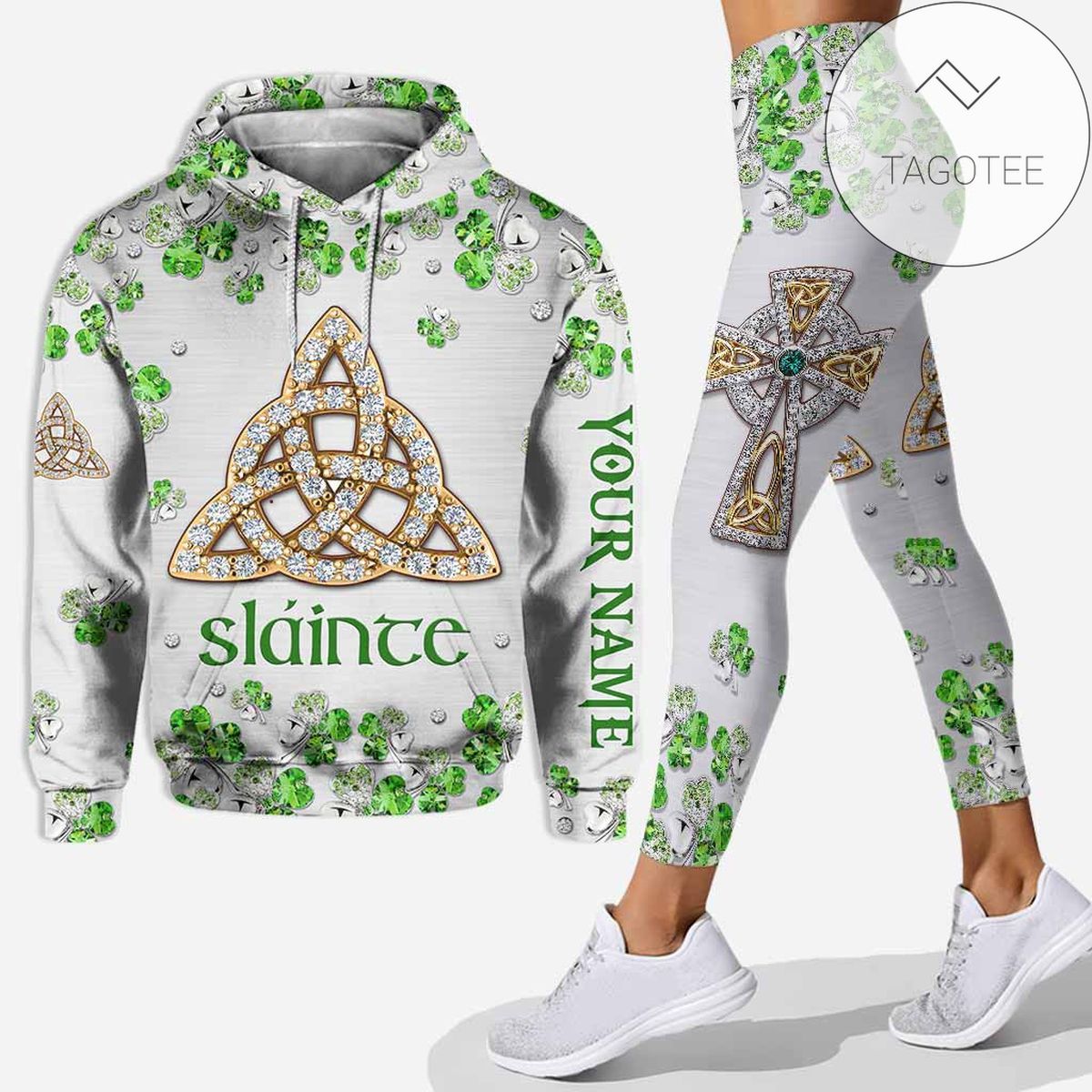 Personalized Slaince Hoodie And Leggings - White