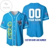 Personalized Stitch The Catcher All Over Print Baseball Jersey - Blue