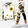 Personalized Sunflower Rock Paper Scissors I Win All Over Print 3D Hoodie & Leggings - White