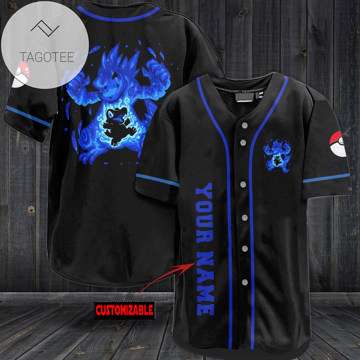 Personalized Waninoko Baseball Jersey - Black