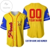 Personalized Winnie The Pooh All Over Print Baseball Jersey - Yellow