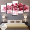 Pink Roses Five Panel Canvas 5 Piece Wall Art Set