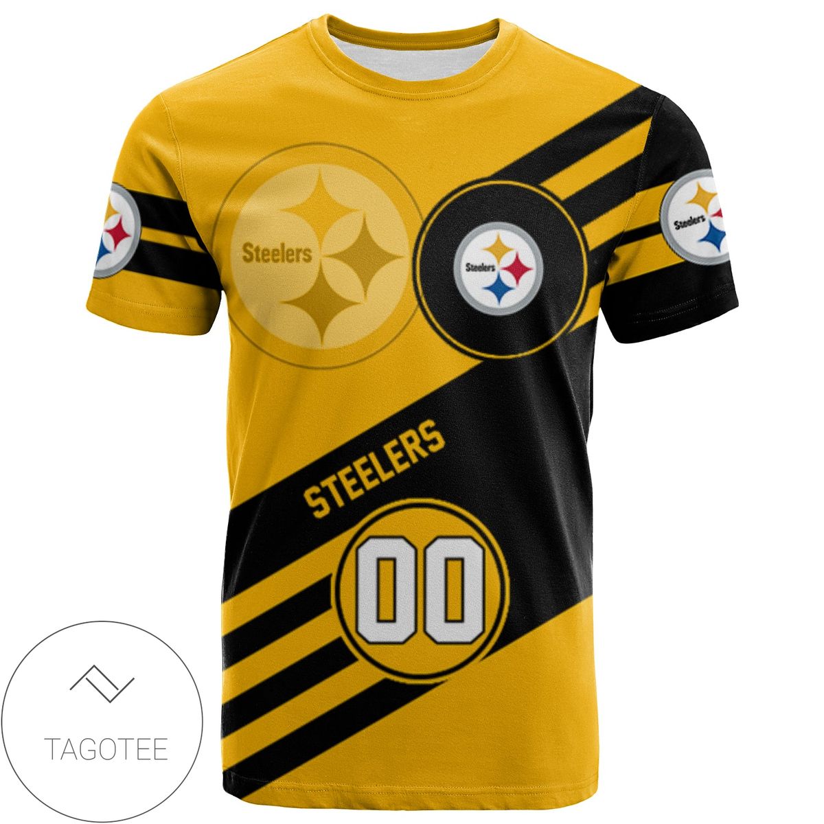 Pittsburgh Steelers All Over Print T-shirt Sport Style Logo  - NFL