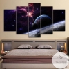 Planets Stars And Galaxies Space Five Panel Canvas 5 Piece Wall Art Set
