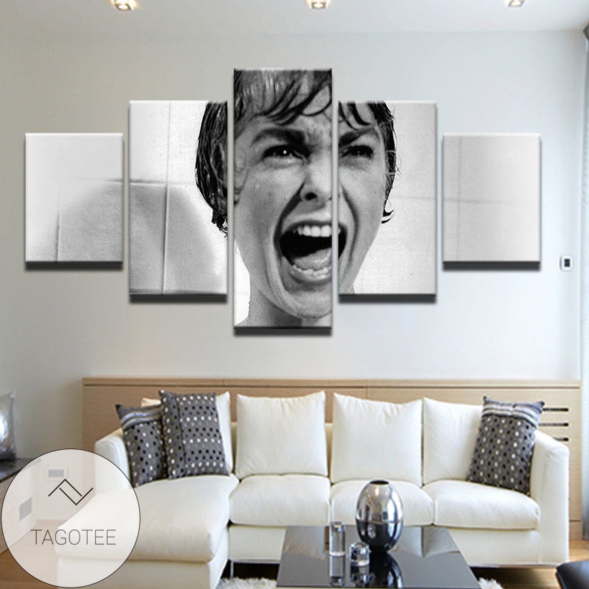 Psycho Movie Alfred Hitchcock Five Panel Canvas 5 Piece Wall Art Set
