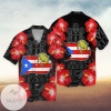 Puerto Rico Graphic Print Short Sleeve Hawaiian Casual Shirt