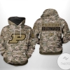 Purdue Boilermakers NCAA Camo Veteran 3D Printed Hoodie Zipper Hooded Jacket