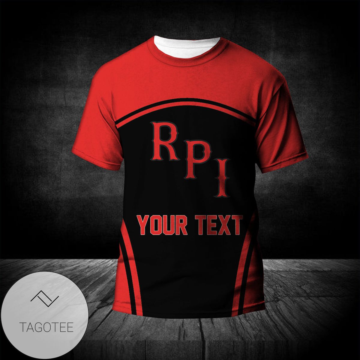 RPI Engineers All Over Print T-shirt Curve Style Sport- NCAA
