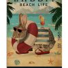 Rabbit Beach Life Poster