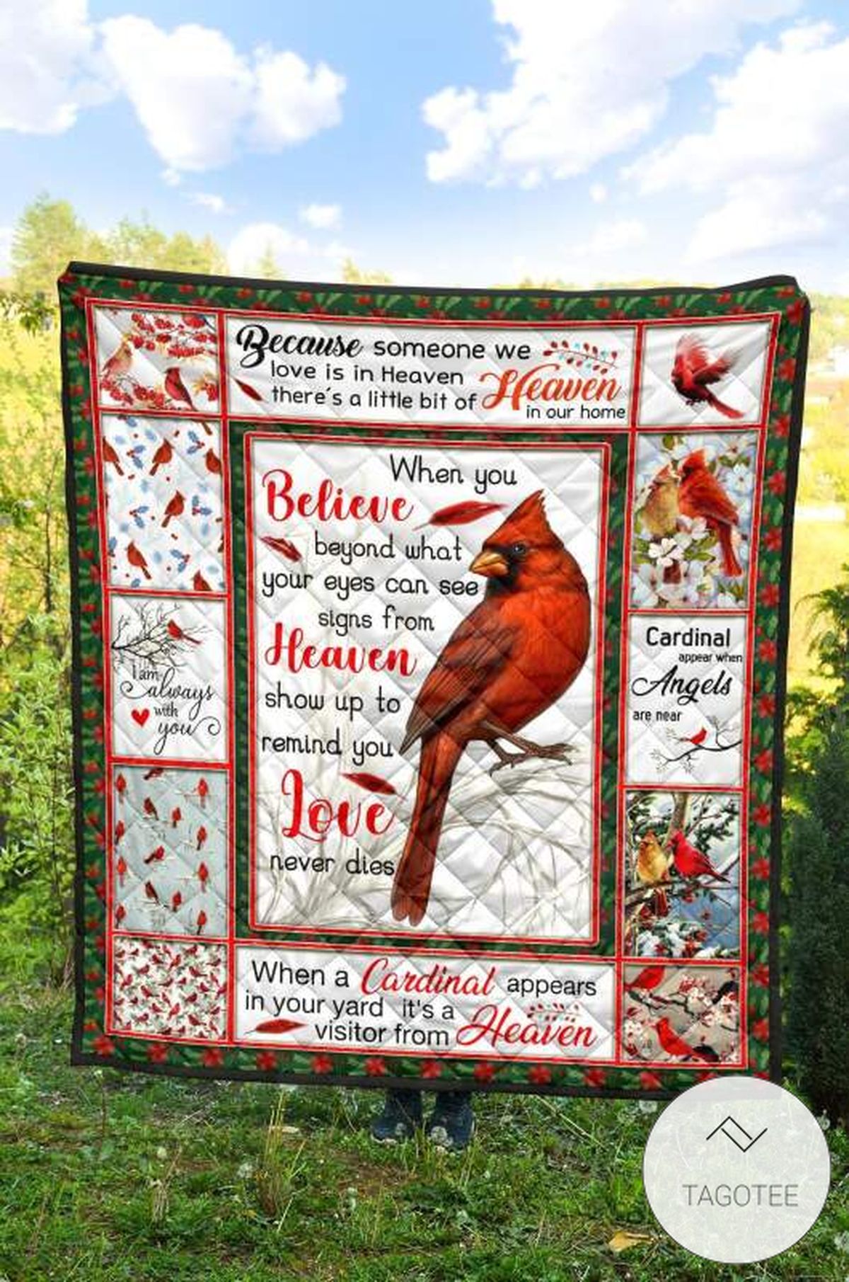 Red Bird Cardinal Appear Quilt Blanket