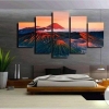 Red Mount Peaks Clouds Nature Five Panel Canvas 5 Piece Wall Art Set